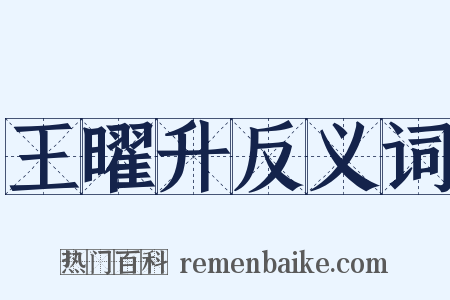 王曜升反义词是什么意思的图片